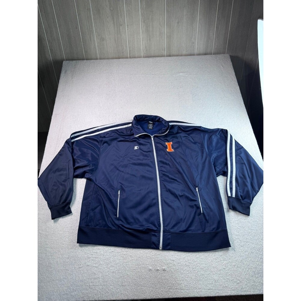 Starter University of Illinois Fighting Illini Track Jacket Men's 3XL Tall Navy